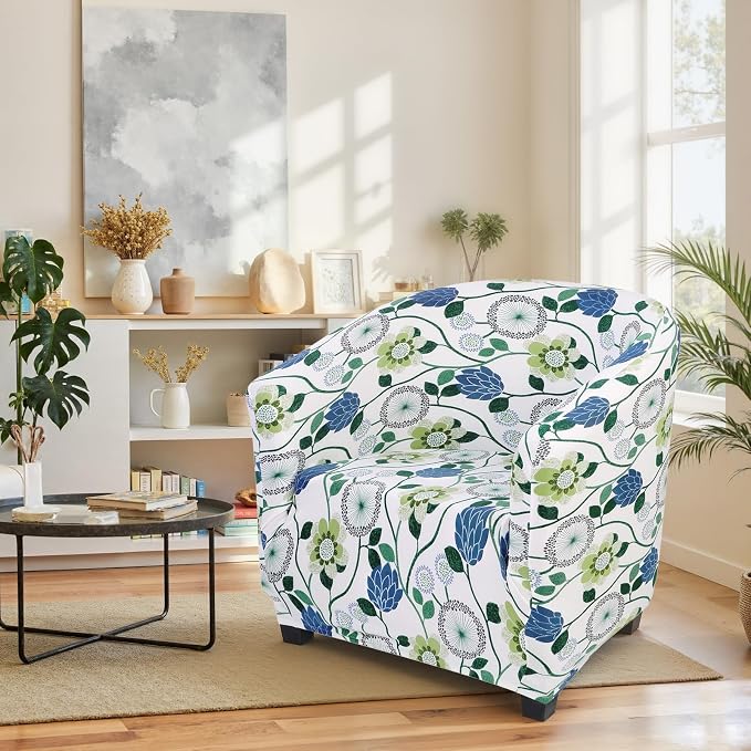 SearchI Club Chair Slipcover Stretch Barrel Chair Covers Printed Tub Chair - Image 2