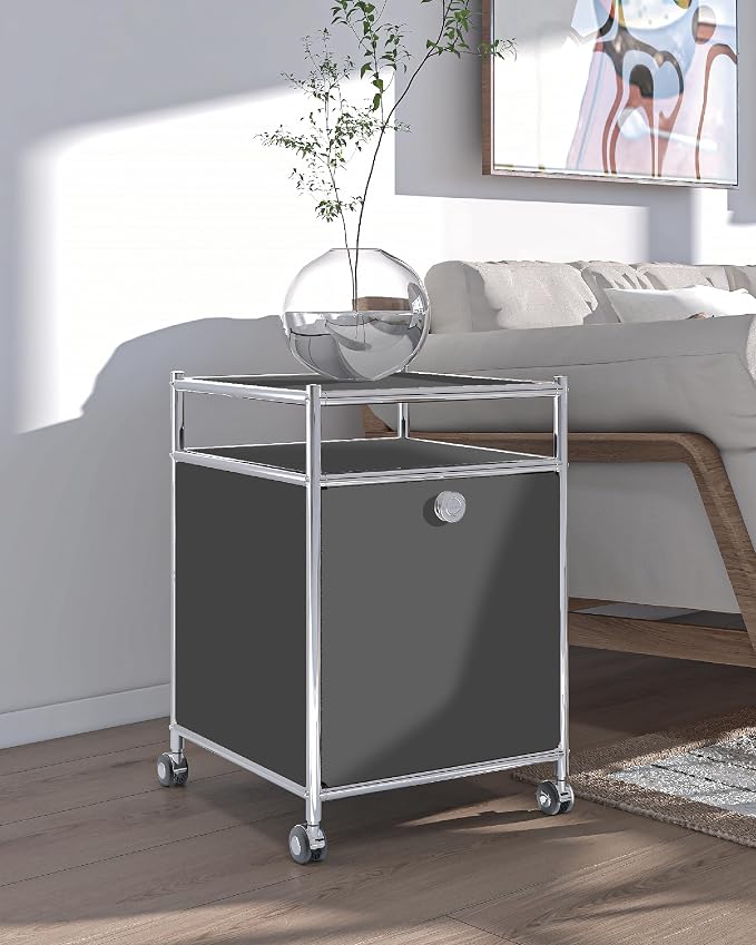 Matte Storage Cart with Flap Door, Large Capacity Storage Cart with Detachable - Image 7