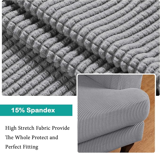 Turquoize Wingback Chair Covers 2 Piece Wing Chair Slipcover Stretch Slipcovers - Image 4