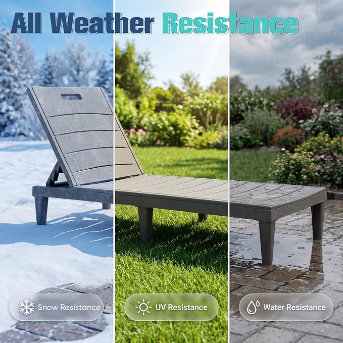 Devoko Outdoor Chaise Lounge Chair Set of 2 - Image 4
