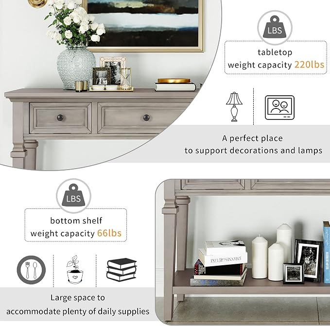 Harper & Bright Designs TREXM Classic Retro Style Console Table - Image 7