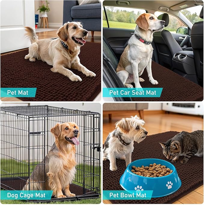 OLANLY Dog Door Mat for Muddy Paws 70x35, Absorbs Moisture and Dirt, Absorbent - Image 7