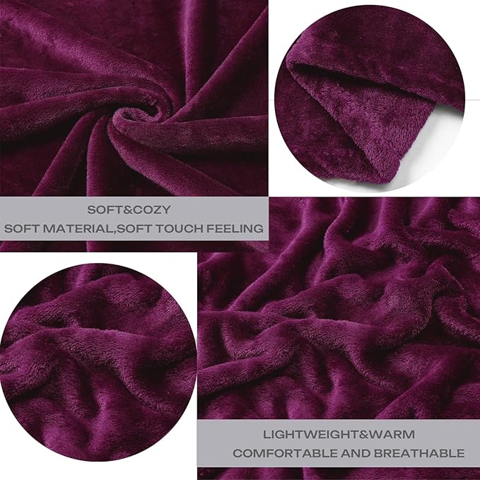JIAHANNHA Purple Throw Blanket Fleece Blanket 60"x80", Super Soft Cozy Plush - Image 2