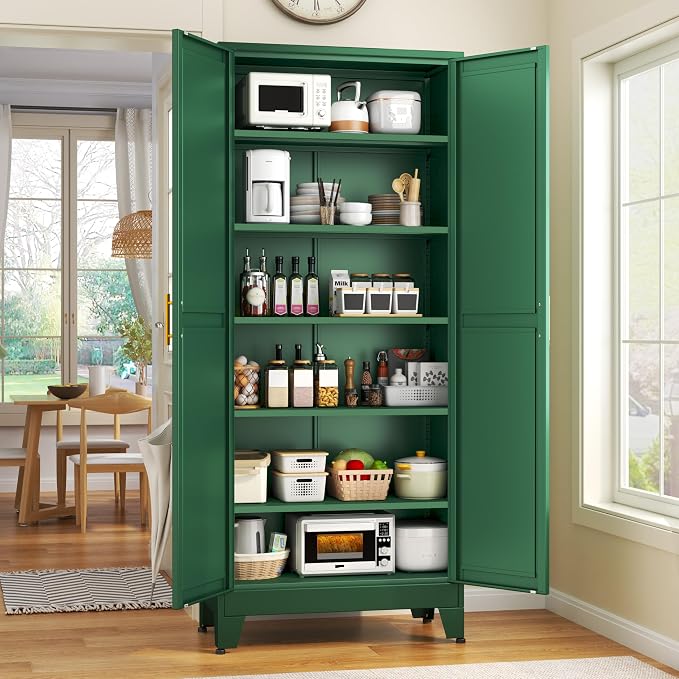 GAIOUS 75.2" Tall Kitchen Food Pantry, Pantry Cabinet by GAIOUS