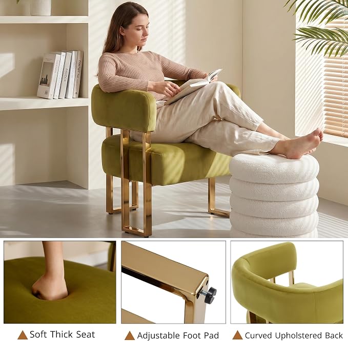 Modern Barrel Accent Chairs Set of 2, Living Room Side Chairs - Image 3
