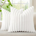 decorUhome Summer Cozy Faux Fur Throw Pillow Covers 20x20 Set of 2 Decorative by decorUhome