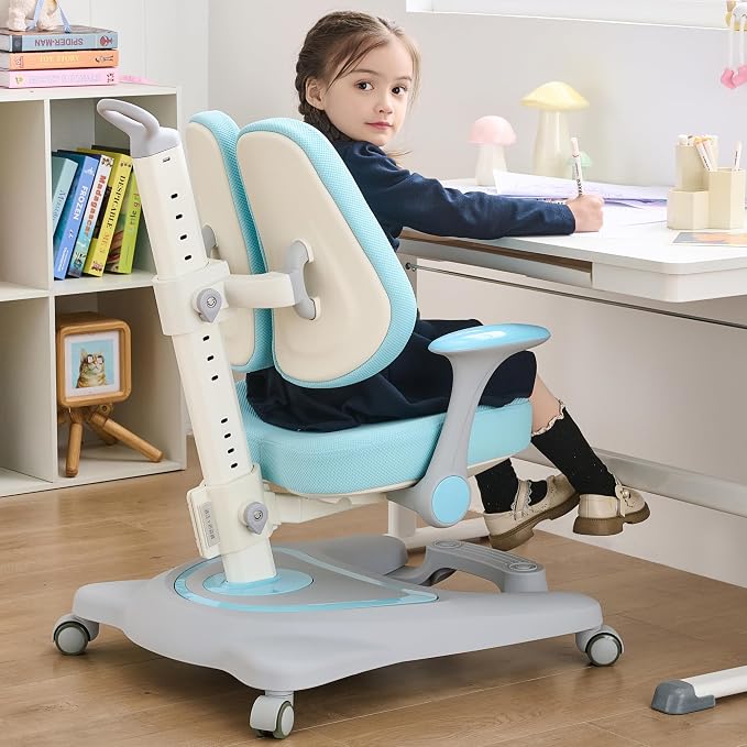 ERIYA Kids Desk Chair, Ergonomic Chair: Height-Adjustable, Double Back Support by ERIYA