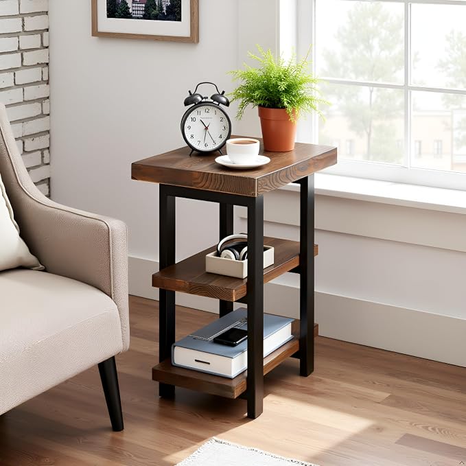 Alaterre Furniture Pomona Living Room 3-Tier Solid Wood End Table - Image 2