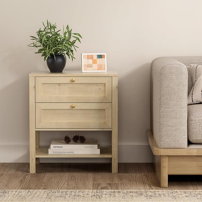 EYYTHUNG Farmhouse Nightstand Set of 2, Wooden Farmhouse Floor Night Stand - Image 6