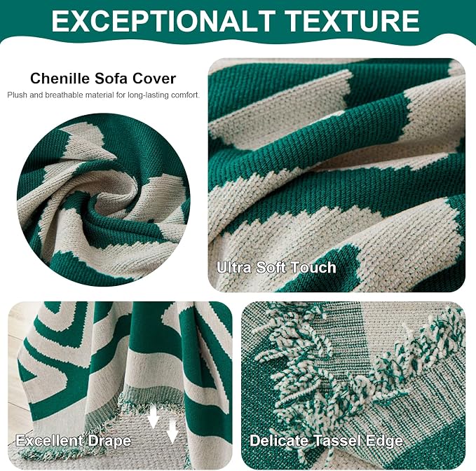VClife Bohemian Sofa Cover for Dog, Anti-Slip Cooling Cotton Chenille Couch - Image 3