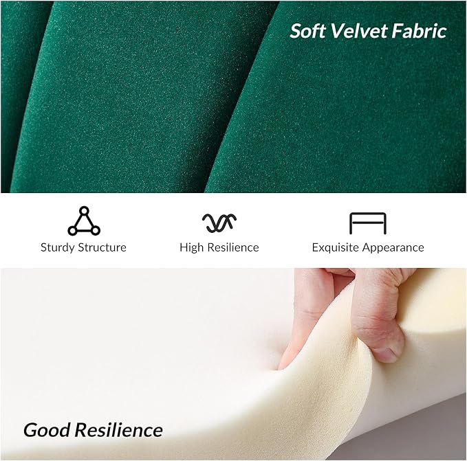 HULALA HOME Velvet Loveseat Sofa - Image 5