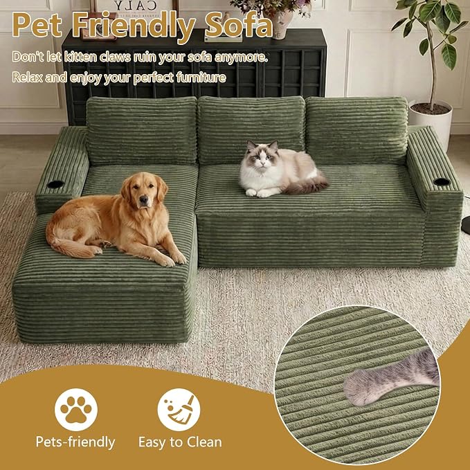 104" Cloud Sectional Couch L-Shaped - Image 6
