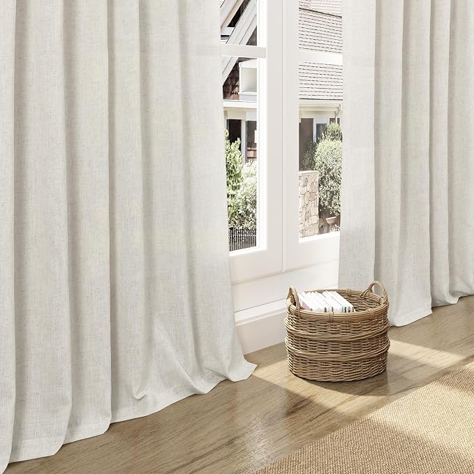 Nanspring Mousse White Lnen Curtains 102 Inches Long - Image 5