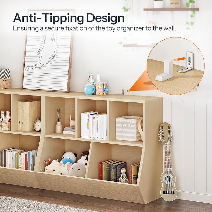 HOOBRO Kids Bookshelf, Bookcase Footboard, Toy Storage Cubby, Children's Toy - Image 5