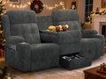 3-Seater Loveseat Recliner Sofa, Home Theater Seating Reclining Couch by TOMOSLTER