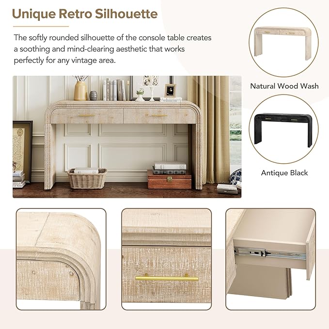 59'' Retro Console Table Farmhouse Sofa Table Entryway Table - Image 9