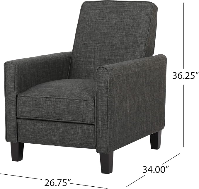 Christopher Knight Home Emmie Fabric Recliner, Moss Gray, Dark Brown - Image 3