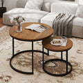 Otterease Nesting Tables Set of 2, Round Coffee Table, Small Nesting Coffee by Otterease