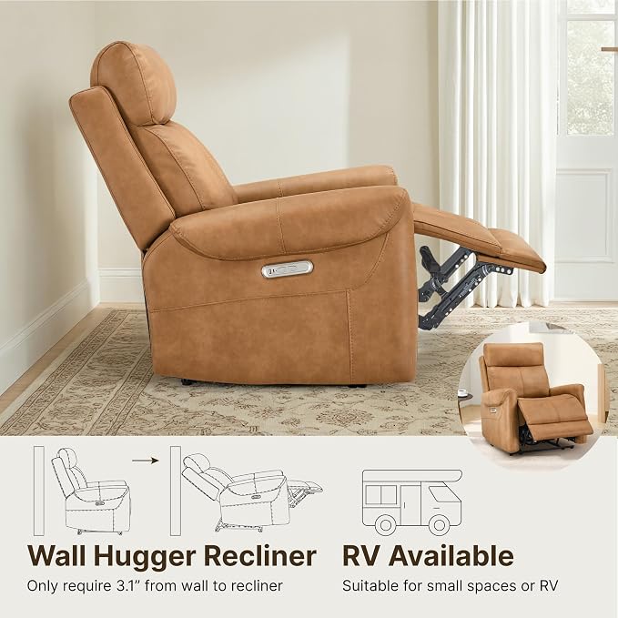 KISLOT Leather Recliner Chair Set of 2, Wall Hugger RV Recliners - Image 4