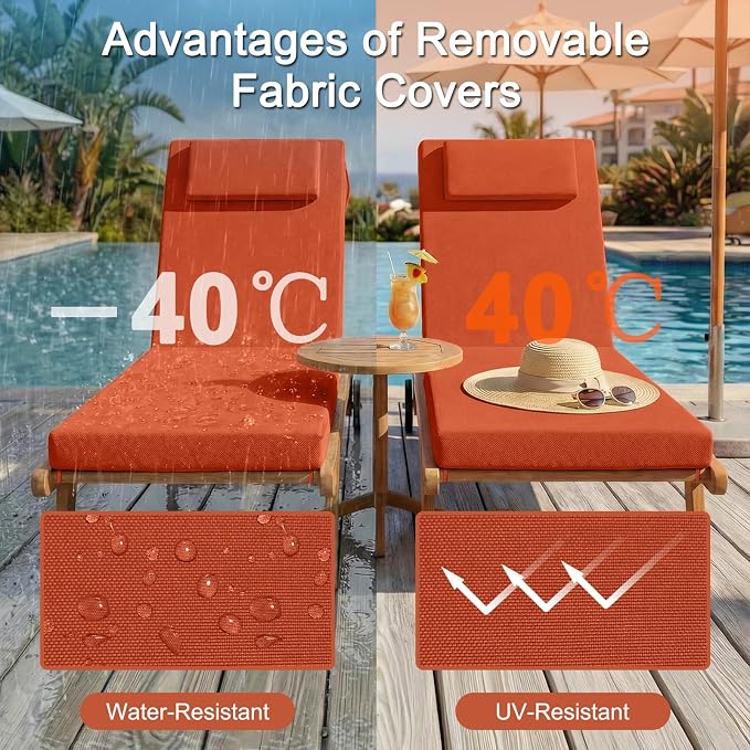 Outdoor Lounge Chair mat, 72 inches x 21 inches, Waterproof Chaise Lounge - Image 3