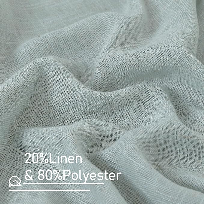 LAMIT Faux Linen Curtains 63 inches Long - Image 2