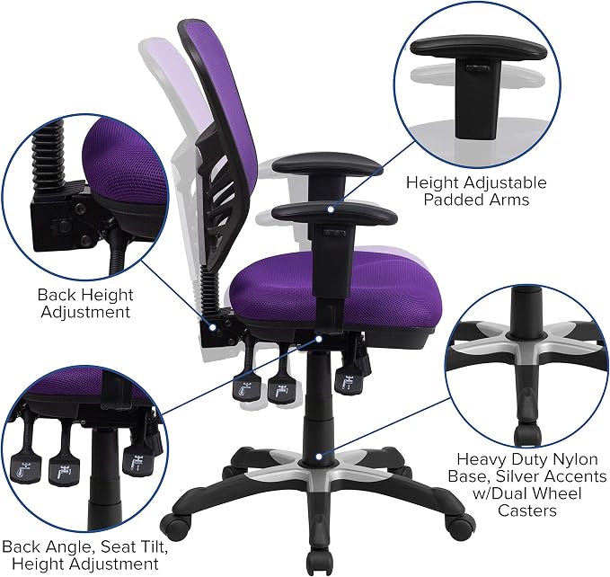 Flash Furniture Nicholas Mid-Back Swivel Office and Gaming Chair, Ergonomic - Image 4