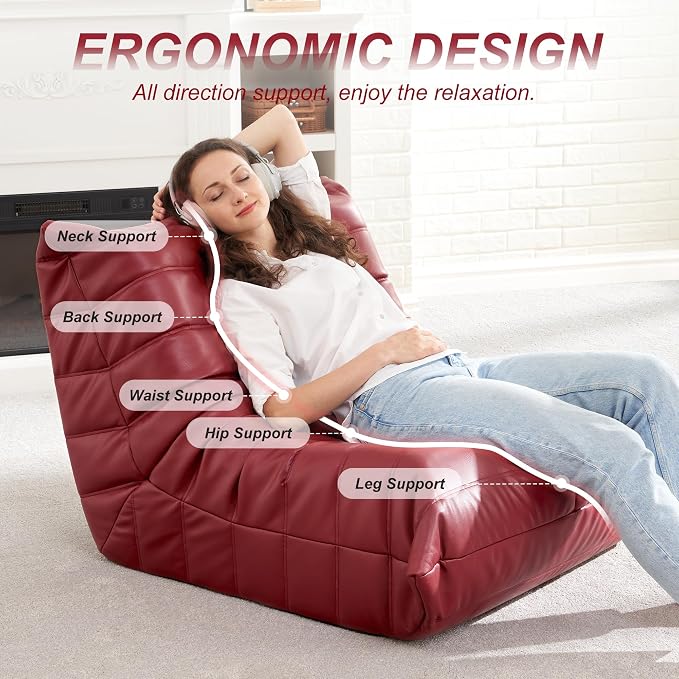 Hobestluk Giant Bean Bag Chair Lazy Floor Sofa, Memory Foam Fireside Sofa - Image 3
