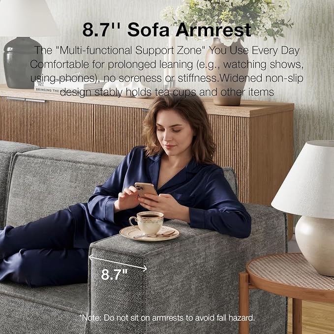 Novilla 109" Modular Sectional Sofa, No Assembly Cloud Sectional Couch - Image 6