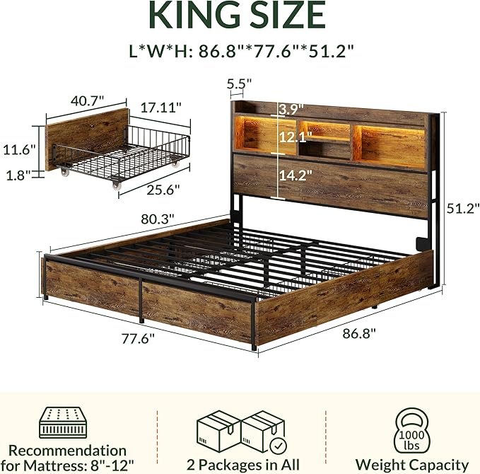 LARMACE King Size Bed Frame - Image 2