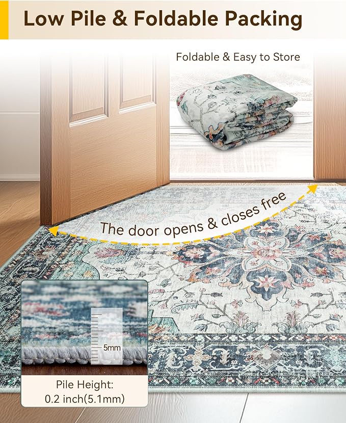 RELEANY Area Rugs 2'6"x5' Runner Rug Non Slip Washable - Image 6