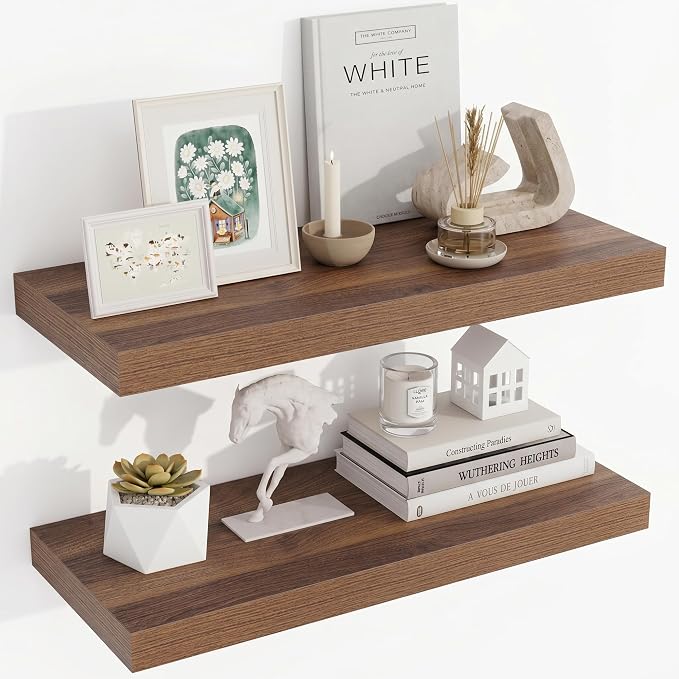 Acovy 24 Inch Floating Shelves, Wooden Shelves by Acovy