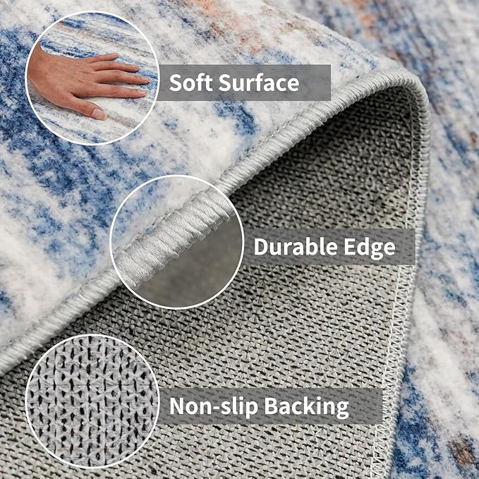 2x8 Washable Runner Rug for Family: Easy-to-Clean Runners for Hallway Entryway - Image 5