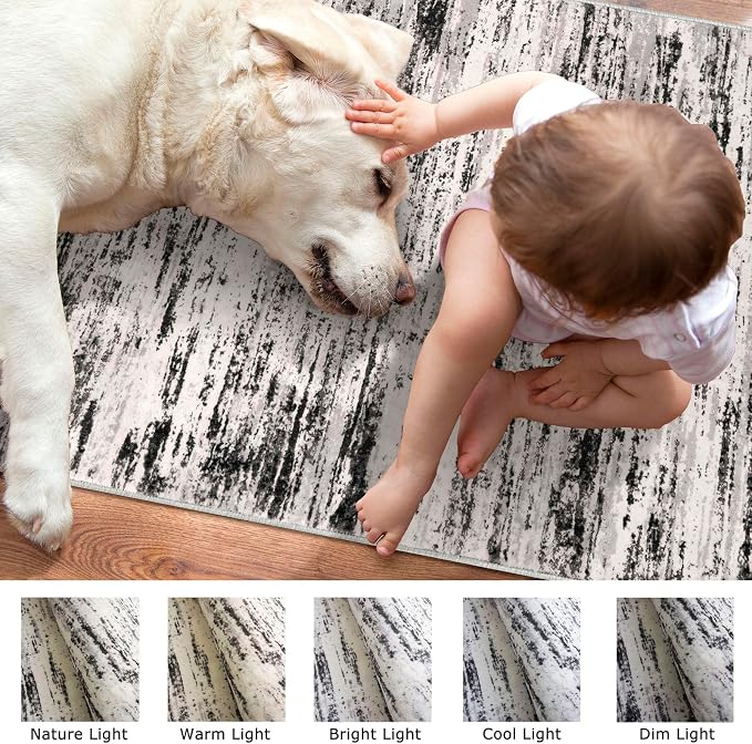 Lansny Modern Abstract Runner Rug 2x6 - Image 3