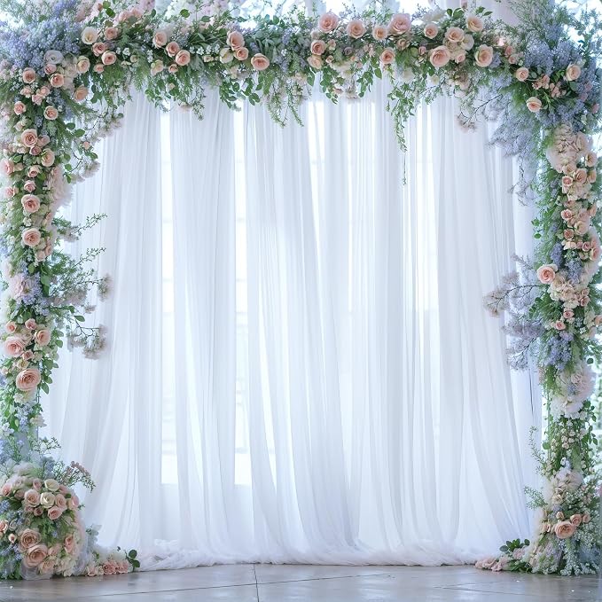 10ft x 15ft White Tulle Backdrop Curtain - Image 8