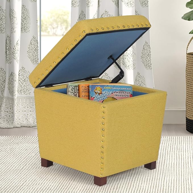 Adeco Square Storage Ottoman - Image 2