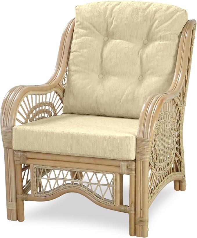 Malibu Lounge Living Accent Armchair Natural Rattan Wicker Handmade Design - Image 4