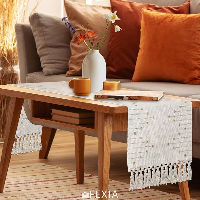 FEXIA Boho Table Runner with Tassels 72 Inches Long - Image 5