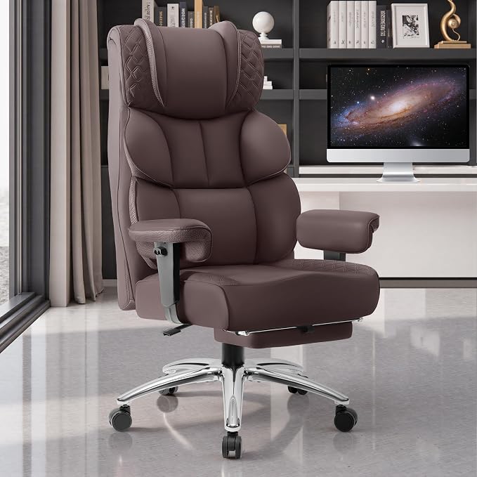 BestGlory Office Desk Chair, Big and Tall Leather Gaming Chair by Bestglory