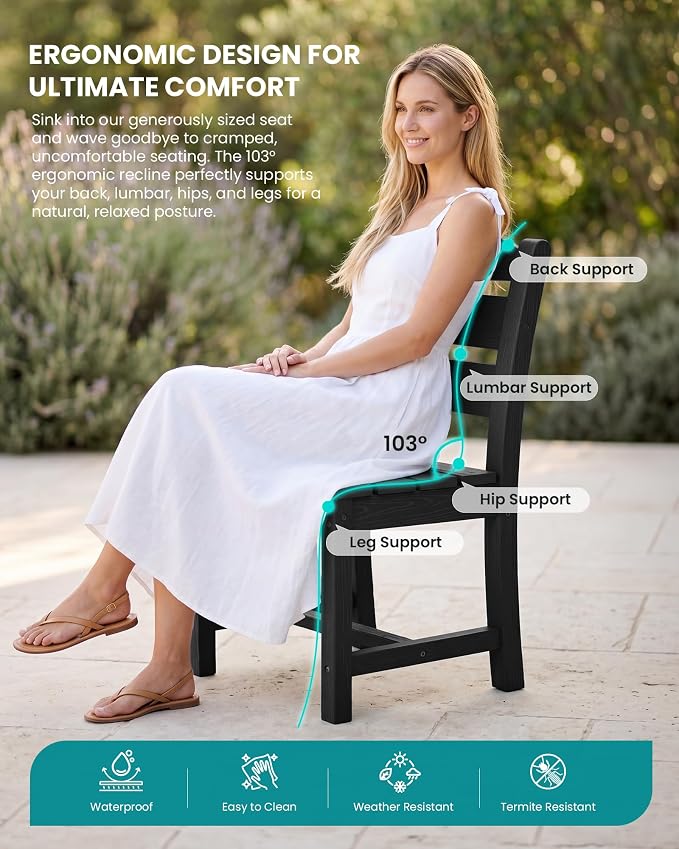 SERWALL HDPE Dining Set for 10 – 2 Tables, 8 Armless + 2 Armchairs. Includes 10 - Image 2