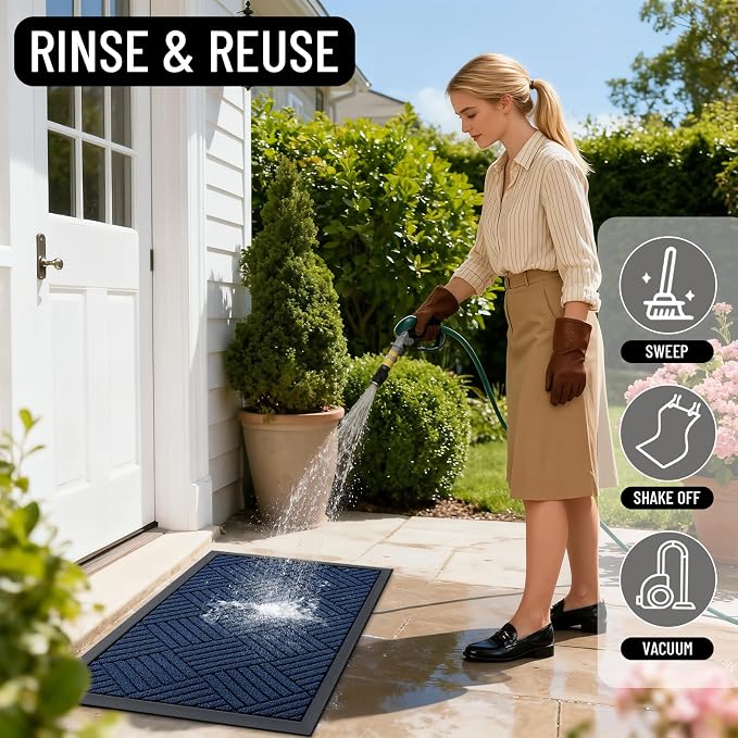 OLANLY Front Door Mat Outside Entrance 47x17, Heavy Duty Sturdy Natural Rubber - Image 7