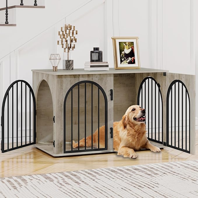 Hzuaneri 39.4" Wooden Dog Crate Furniture, Indoor Dog Kennel Dogs Cage by Hzuaneri