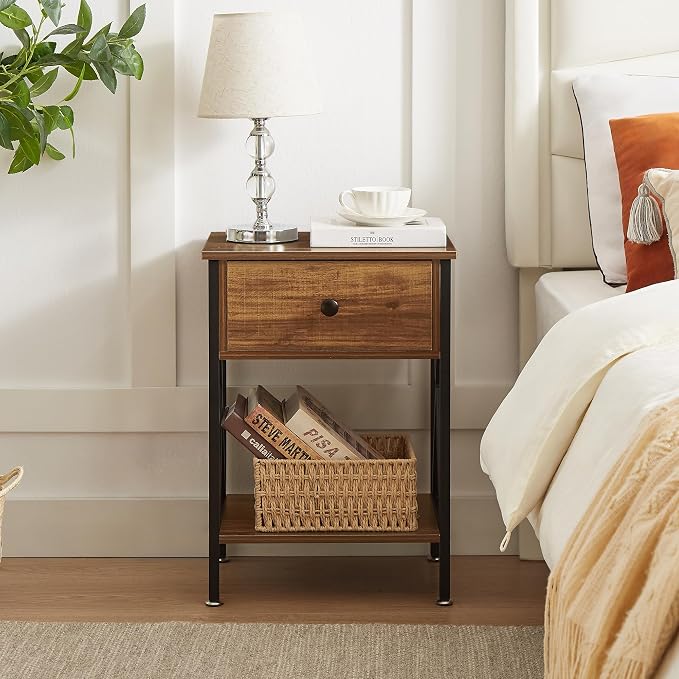 VECELO Nightstands Set of 2, Modern Bedside End Tables, Night Stands - Image 2