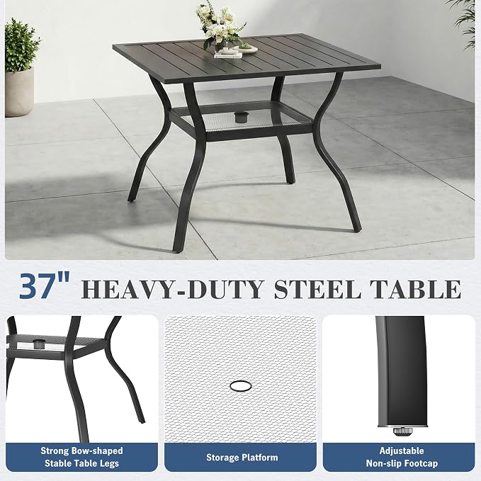 HOMREST 5 Piece Outdoor Patio Dining Set - Image 5