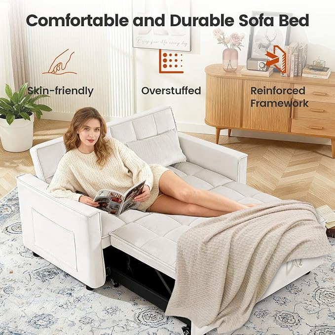 3 in 1 Convertible Sofa Bed, Loveseat Sleeper Sofa - Image 5