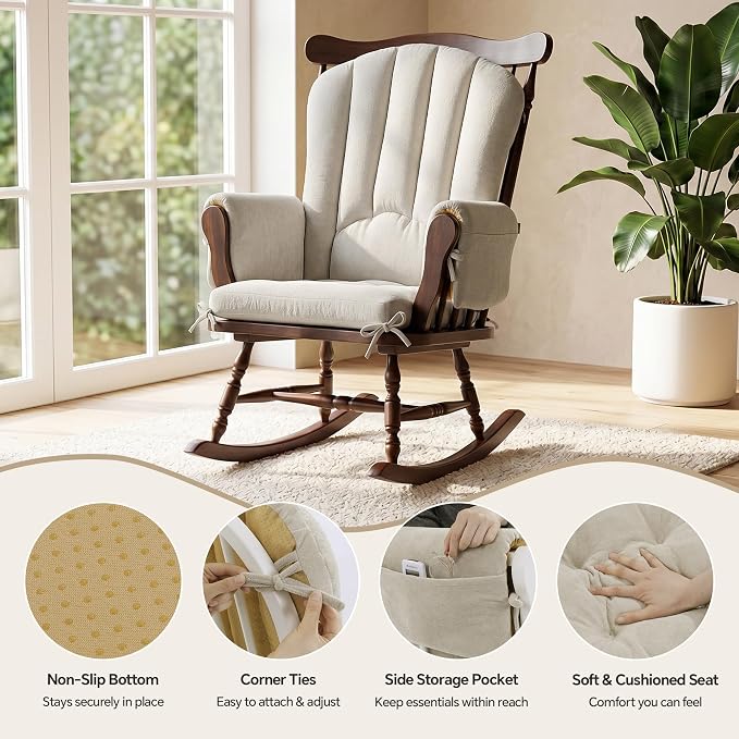BALAPET Wingback Rocking Chair Cushion Set of 4, Ergonomic High Back Cushion - Image 5