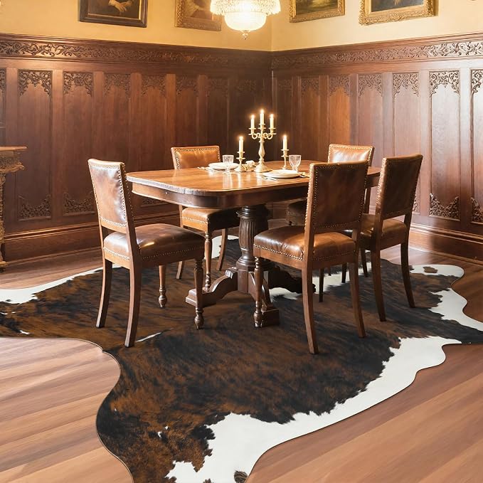 AROGAN Western Decor Faux Fur Cowhide Rug, 5.2x6.3 Feet Premium Animal Skin Cow - Image 3
