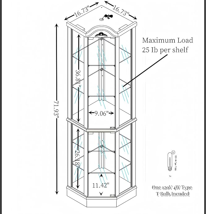 Glass Corner Display Cabinet - Image 2