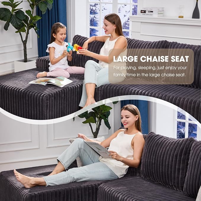 Hobestluk Modular Sectional Sofa Couches L-Shape Couch 3 Seat Modular Sofa - Image 4