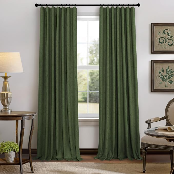 Pitalk Olive Green Blackout Curtains 63 Inch Length 2 Panel - Image 8