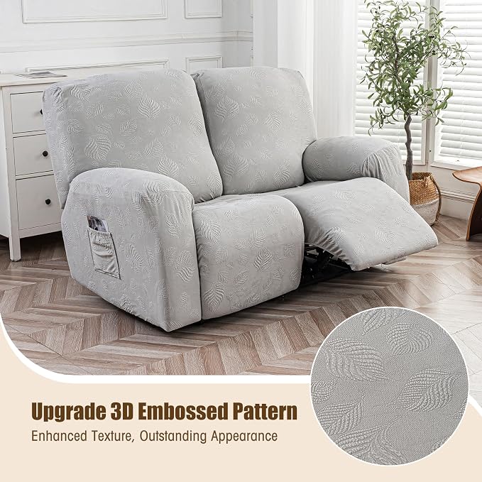 Gennia Recliner Loveseat Cover 4 Pieces, Waterproof Stretch Recliner Sofa - Image 2